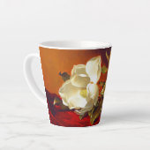 Magnolia op rood fluweel Martin Johnson hoofd Latte Mok (Linkerhoek)