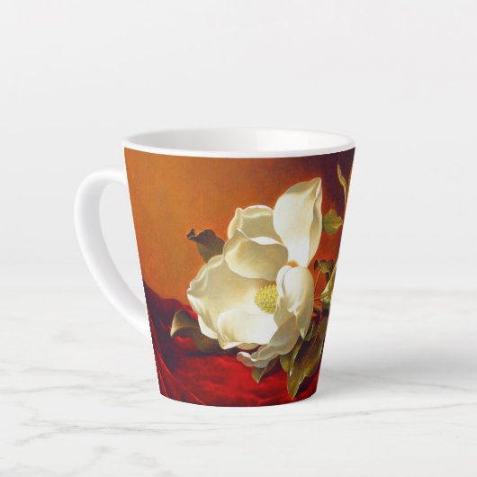 Magnolia op rood fluweel Martin Johnson hoofd Latte Mok (Linkerhoek)