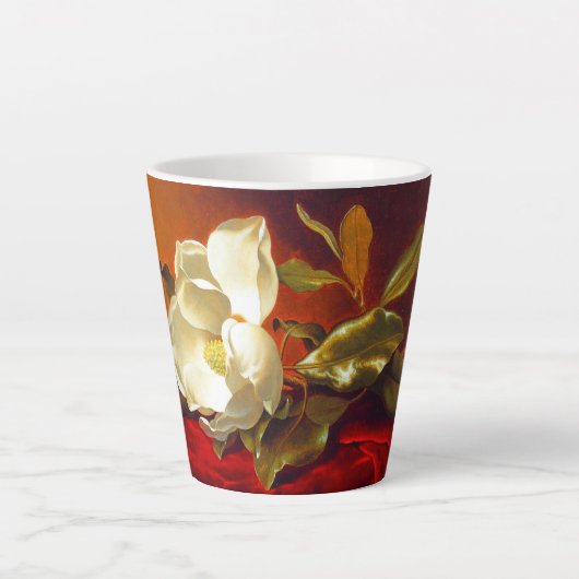 Magnolia op rood fluweel Martin Johnson hoofd Latte Mok (Voorkant)
