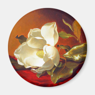 Magnolia op rood fluweel Martin Johnson hoofd Magneet
