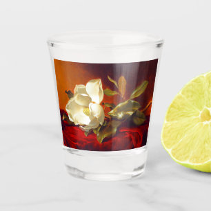 Magnolia op rood fluweel Martin Johnson hoofd Shot Glas