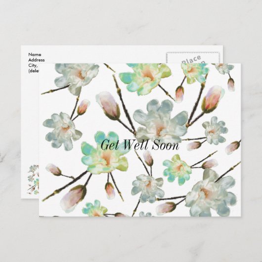 Magnolia-patroon Beterschap Kaart (Voorkant / Achterkant)