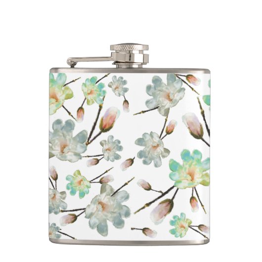 Magnolia Pattern Flask Heupfles (Voorkant)