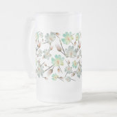 Magnolia Pattern Frosted Beer Mok (Voorkant links)