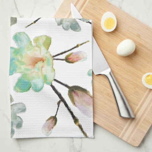 Magnolia Pattern Kitchen Towel Theedoek (Quarter Fold)