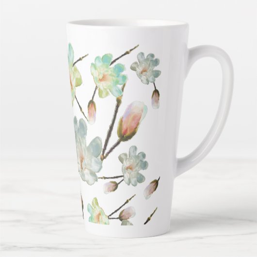 Magnolia Pattern Latte Mok (Rechts)
