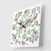 Magnolia Pattern-muur Vierkante Klok (Hoek)