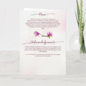 Magnolia Pink Floral Funeral Programme plié (Dos)