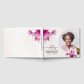 Magnolia Pink Floral Memorial livre d'invité (Complet)