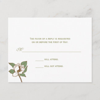 Magnolia-reactiekaart RSVP Kaartje