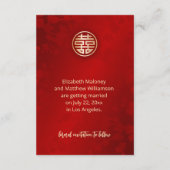 Magnolia Red Chinese Wedding Enregistrer La Carte (Dos)