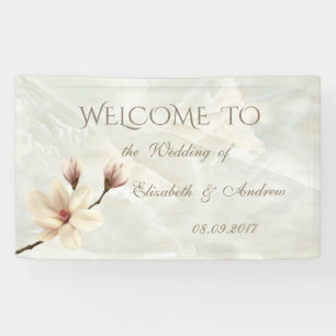 Magnolia Romantique Élégante, Bannière Mariage en 
