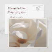 Magnolia Romantique Ivoire Faire-Part de Date (Devant / Derrière)