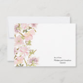 Magnolia rose Blush Floral Élégant Carte de remerc (Dos)