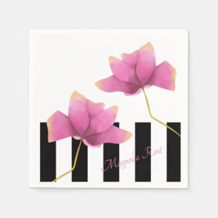 Magnolia Rosé Modern Floral Design Servet