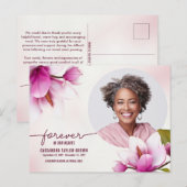 Magnolia Roze Bloemenmonument Dank u kaart (Voorkant / Achterkant)