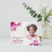 Magnolia Roze Bloemenmonument Dank u kaart (Staand voorkant)