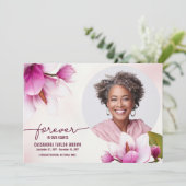 Magnolia Roze Bloemenmonument Dank u kaart (Staand voorkant)