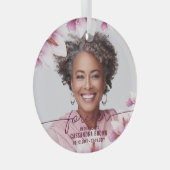 Magnolia Roze Bloemenmonument Glas Ornament (Voorkant Rechts)