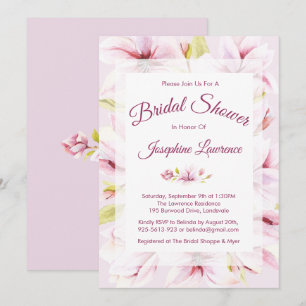 Magnolia Spring Bloemen Bruidsdouche Uitnodigingen