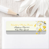 Magnolia tak geel, grijs bruiloft aangepaste label (Insitu)