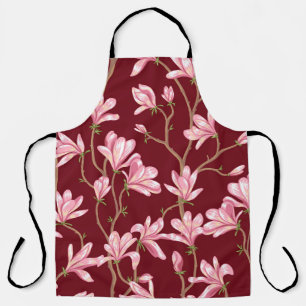 Magnolia takken: bloeiende illustratie. schort