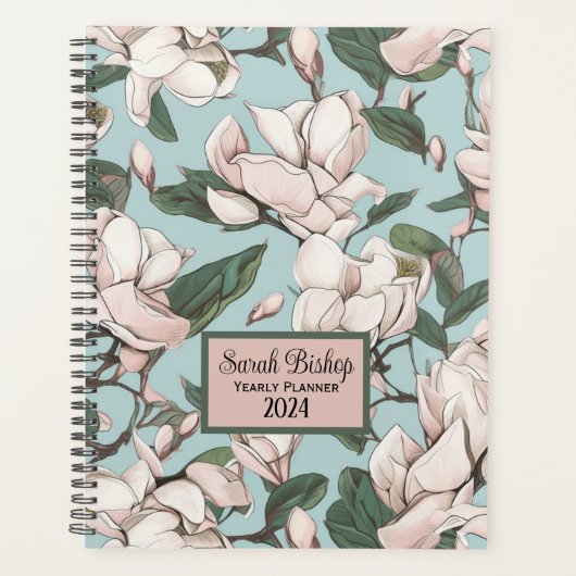 Magnolia Tree Custom Jaarlijkse Planner Hardcover (Voorkant)