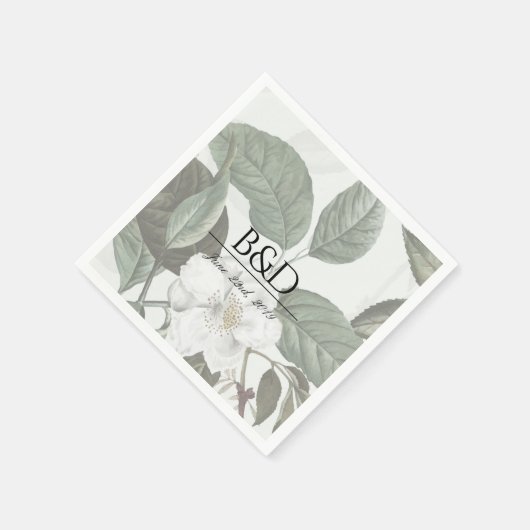 Magnolia Tuin Bruiloft Monogram Cocktail servetten (Hoek)