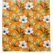 Magnolia tuin in geel douchegordijn (Voorkant)