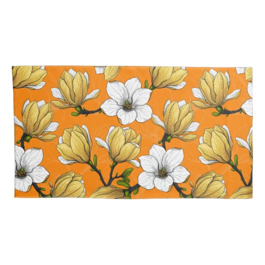 Magnolia tuin in geel kussensloop (Achterkant-Rechts)