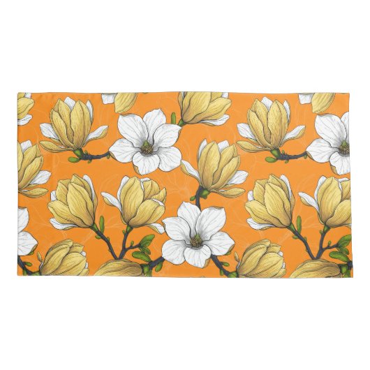 Magnolia tuin in geel kussensloop (Achterkant-Links)