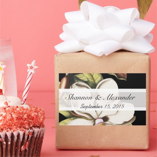 Magnolia vintage sur Stickers Noirs (Fête)