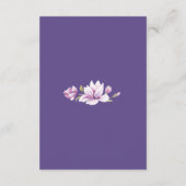 Magnolia Violet Floral Mariage Cartes d'informatio (Dos)
