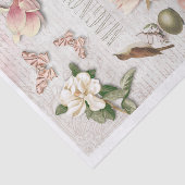 Magnolia, vogel en vlinders collage tissuepapier (Detail)