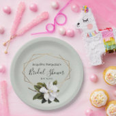 Magnolia Vrijgezellenfeest met Gold en Sage Papieren Bordje (Feest)