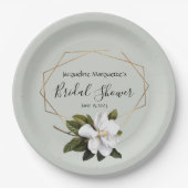 Magnolia Vrijgezellenfeest met Gold en Sage Papieren Bordje (Voorkant)