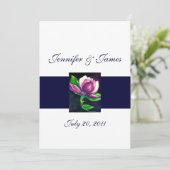 Magnolia Wedding Invitations Marine Rose (Debout devant)