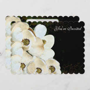 Magnolia Wedding Invitations on Ice Art Deco Lijst Kaart
