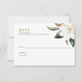 Magnolia Wedding Reply Card | wit Kaart (Voorkant)