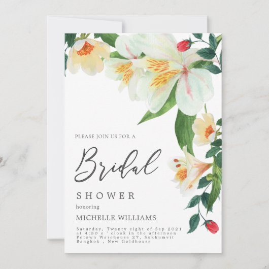 Magnolia Wedding Shower Invitation Card Bedankkaart (Voorkant)