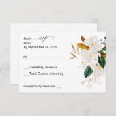 Magnolia White Floral no Repas RSVP (Devant / Derrière)