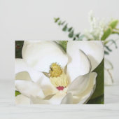 Magnolia White Invitation - Invitations Art Floral (Debout devant)