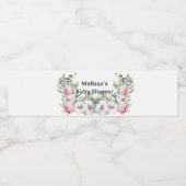 Magnolia wit roze blush personaliseren waterfles etiket (Enkel label)