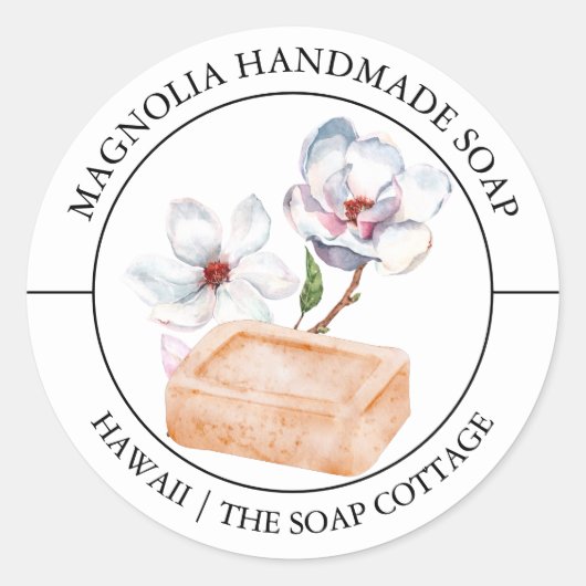 Magnolia zeep label (Voorkant)