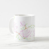 Magnolias à l'aquarelle de Mug (Devant gauche)