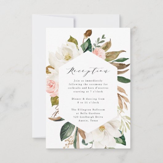 Magnolias aquarelles | Carte de réception de maria (Devant)