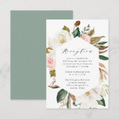 Magnolias aquarelles | Carte de réception de maria (Devant / Derrière)