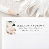 Magnolias aquarelles | Étiquettes d'adresse de ret (En situation)