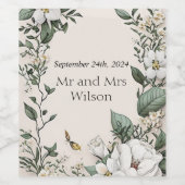 Magnolias blanc et Mariage papillon Étiquettes de  (Étiquettes simples)