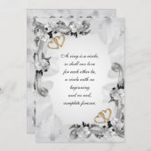 magnolias blanc faire-part de mariage (Devant / Derrière)